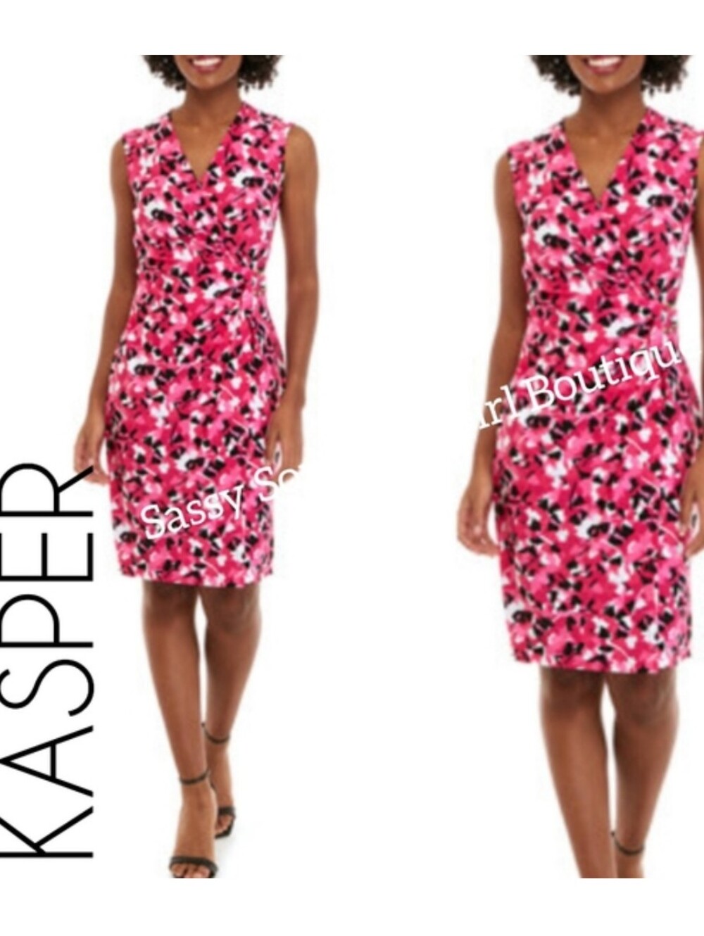 🆕⭐Kasper Pink Print Midi Dress